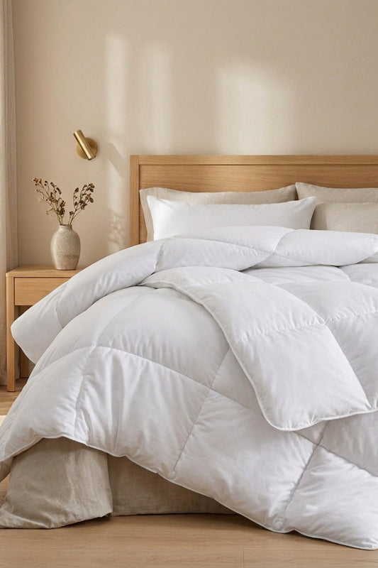 Tek Kişilik Pamuklu Yorgan Seti 155*215 cm+ Yastık 50*70 cm - Anti Alerjik Yıkanabilir Silikon Dolgu